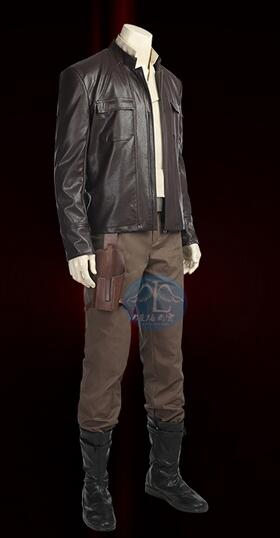 The Last Jedi Cosplay Poe Dameron Cosplay Costume Outfit with Leather Jacket Halloween Party Costume for Adult Men Custom Made
