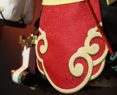 Anime Genshin Impact Yanfei Game Suit Hat Bag Shoes Uniform Yan Fei Cosplay Costume Wig Halloween Party Outfit for Women