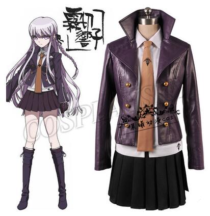 Danganronpa Kyoko Kirigiri Cosplay Costume Dress Set With Gloves Women Halloween Cosplay Costume