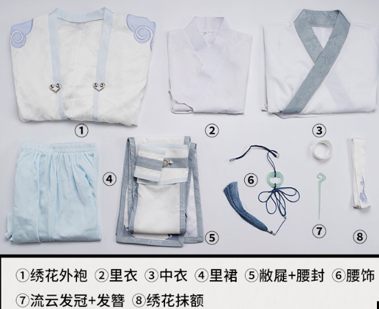 DokiDoki-SR Anime Dao Mo To Shi Cosplay Costume Lan Wangji Men Lan Wang Ji Mo Dao Zu Shi Cosplay Anime Ancient Costume