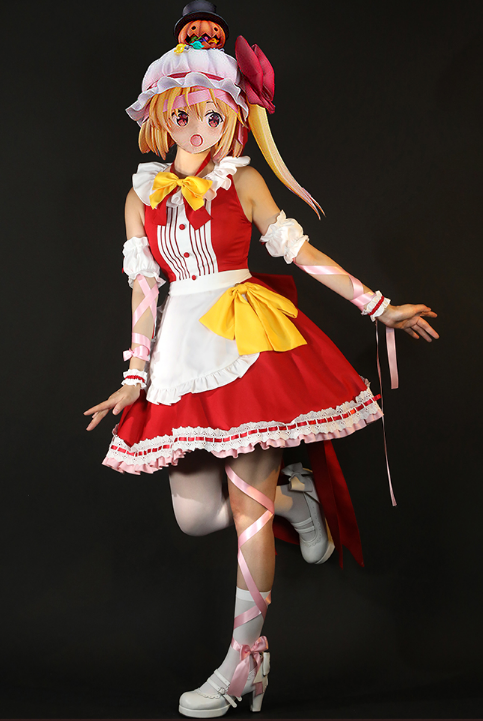 COWOWO Anime!Touhou Project Flandre Scarlet Halloween Maid Dress Lovley Uniform Cosplay Costume Party Role Play Outfit Women NEW