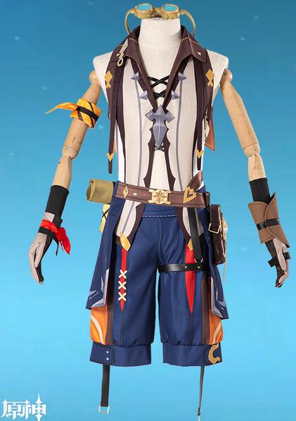 Genshin Impact Bennett Cosplay Costume Uniform Wig Anime Halloween High-quality Costumes for Men Game