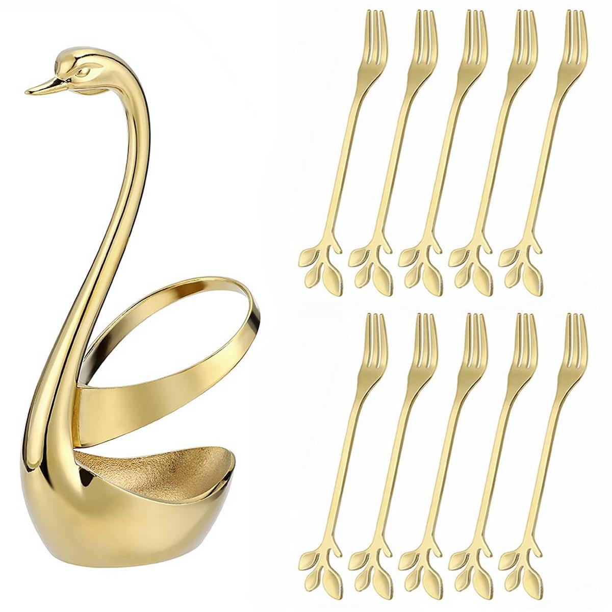Swan Base Holder with Forks and Spoons