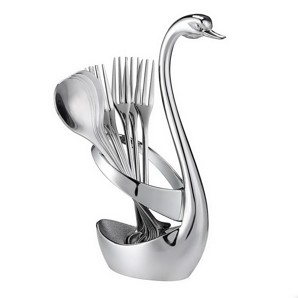 Swan Base Holder with Forks and Spoons