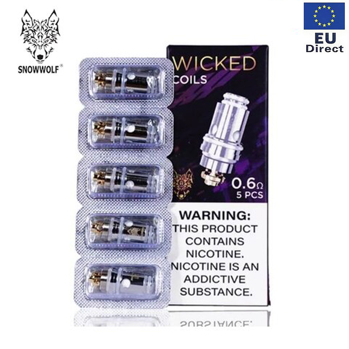 [EU]Authentic Snowwolf Wicked Afeng 0.6 Ohm Mesh Coils (5PCS/Pack)