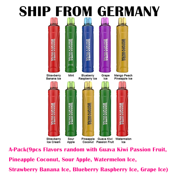 [Germany Ship in Next Week] 9pcs/pack Authentic Wotofo Ultra Disposable Vape Pen Kit 3000 Puffs