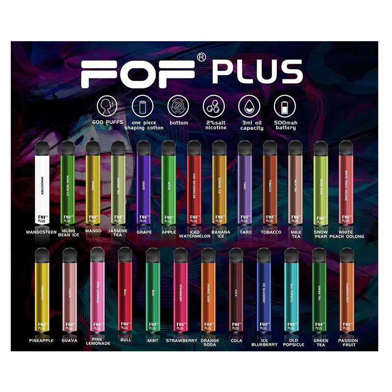 Authentic FOF PLUS Disposable Vape Pod Kit 600 Puffs 1Pcs