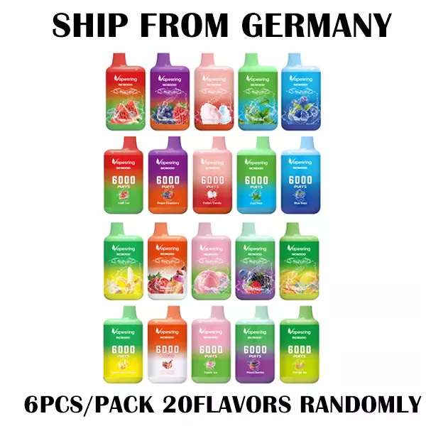 [Germany 24Hours Shipping] 14Pcs/Pack Authentic Vapesring BC 6000 Disposable Kit 6000 Puffs