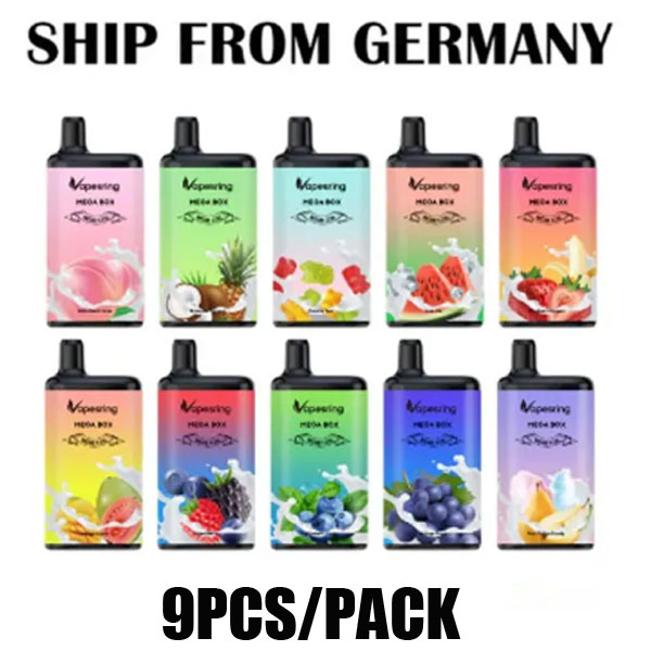 [Germany Shipping Pre-Order] 9pcs/pack Authentic Vapesring Mega Box Disposable Kit 8000 Puffs