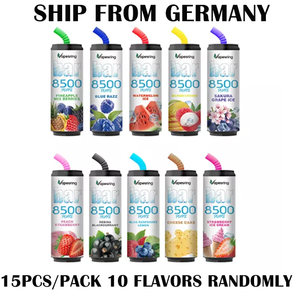 [Germany Shipping in Next Week] 8pcs/pack Authentic Vapesring Bar 8500 Disposable Kit 8500 Puffs