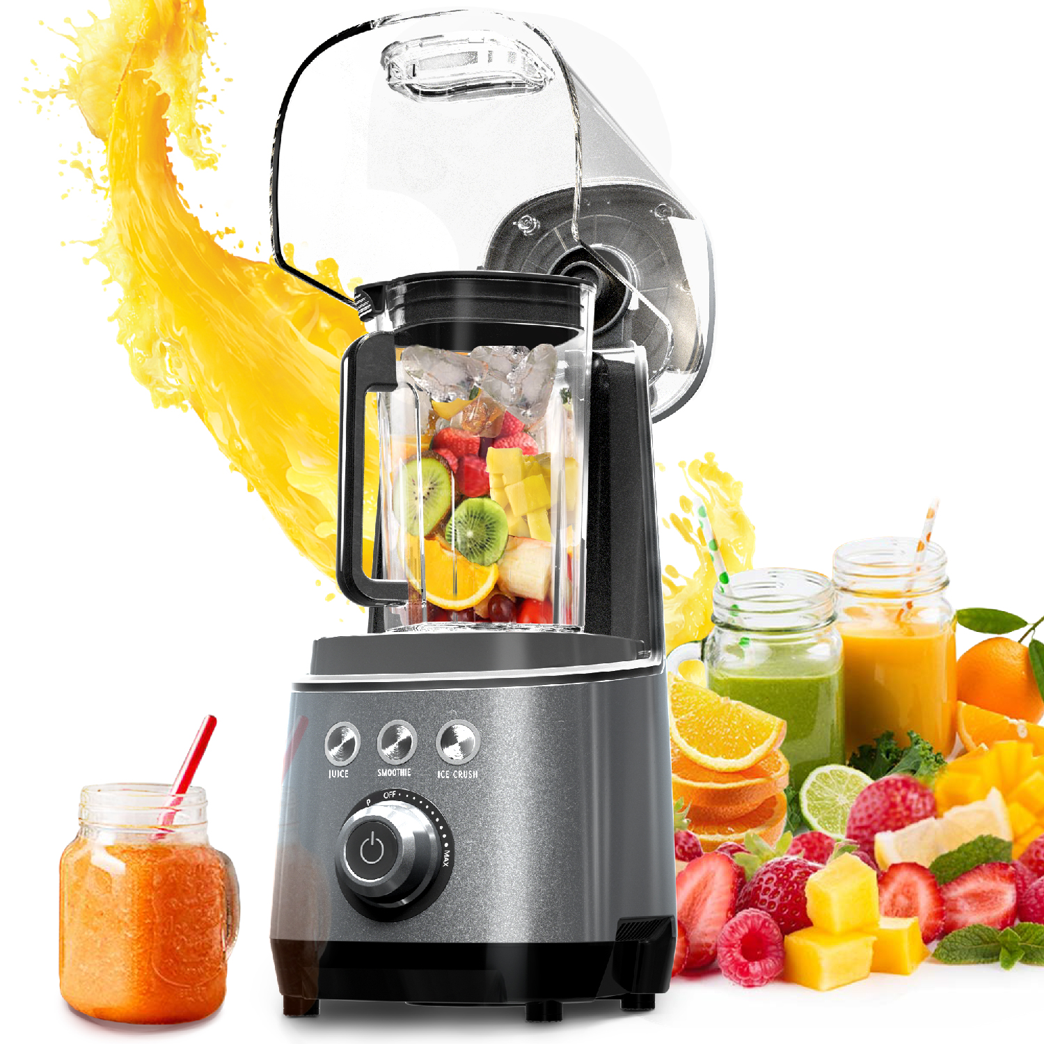 Feekaa Quiet Blender for Shakes and Smoothies, with Low Noise Soundproof and 44oz Tritan Jar, Quiet Blenders for Kitchen, Juice Blender for Fruit
