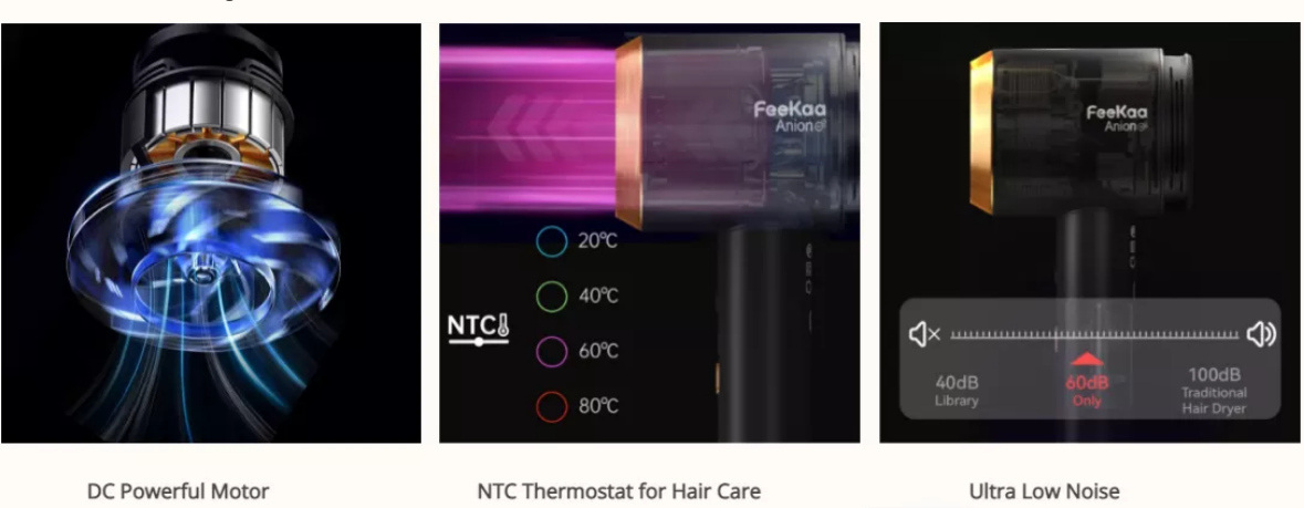 FeeKaa HIGH SPEED HAIR DRYER 未開封 Amazon.co.jp: Feekaa Hair Dryer, Large Airflow, Quick Drying