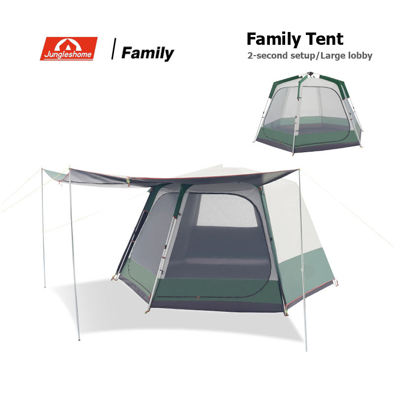 Double rainproof tent Big hexagonal Outdoor camping Thickened Automatic setup