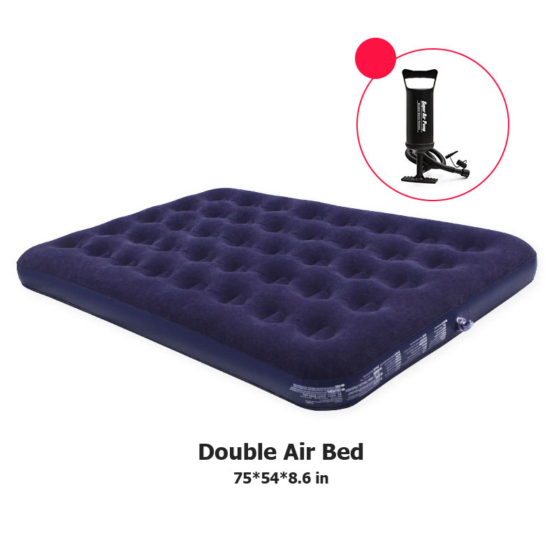 Outdoor camping portable air mattress for 3-4 people with thick flocking/Double air bed  