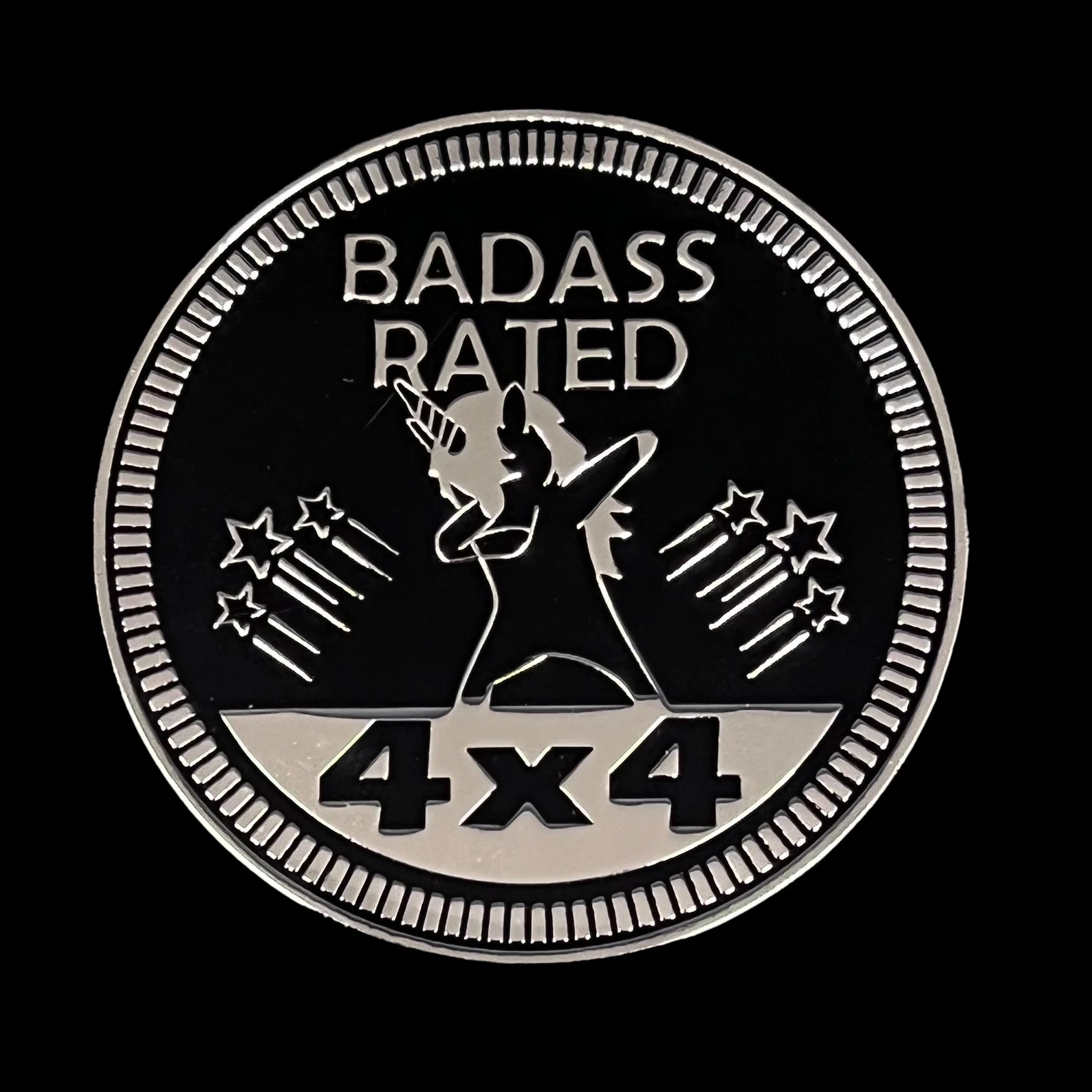 Badass Rated Metal Jeep Fender Trail Badge 