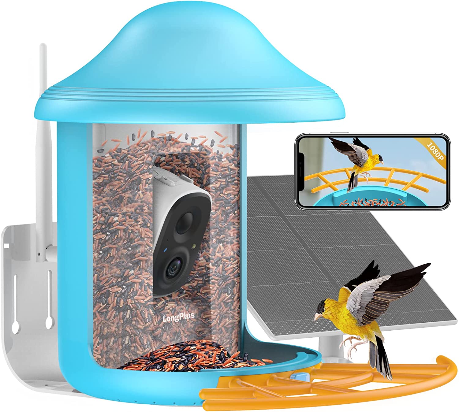 【Longplus BirdCare】2023 New!HOT! 2.0 Version Unique Patent Design Smart Bird Feeder Camera