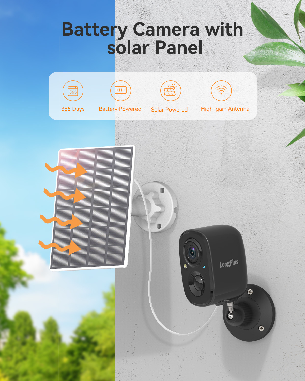 Waterproof Wireless Solar Cameras For Home Security | LongPlus®