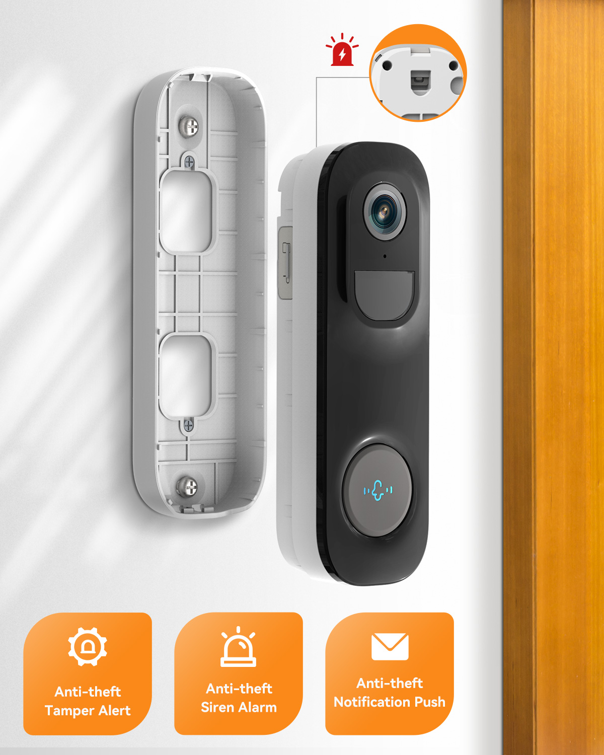 2K Wireless Video Doorbell With Chime For Home Security LongPlus®