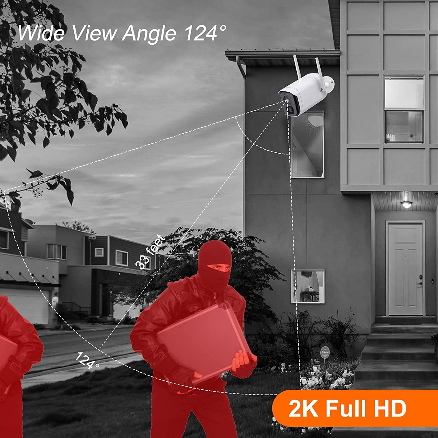 LongPlus X87 2K FHD color night vision security camera