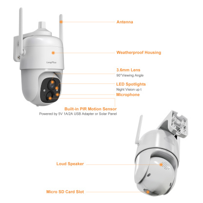 LongPlus X85-S Solar Powered Security Camera-2