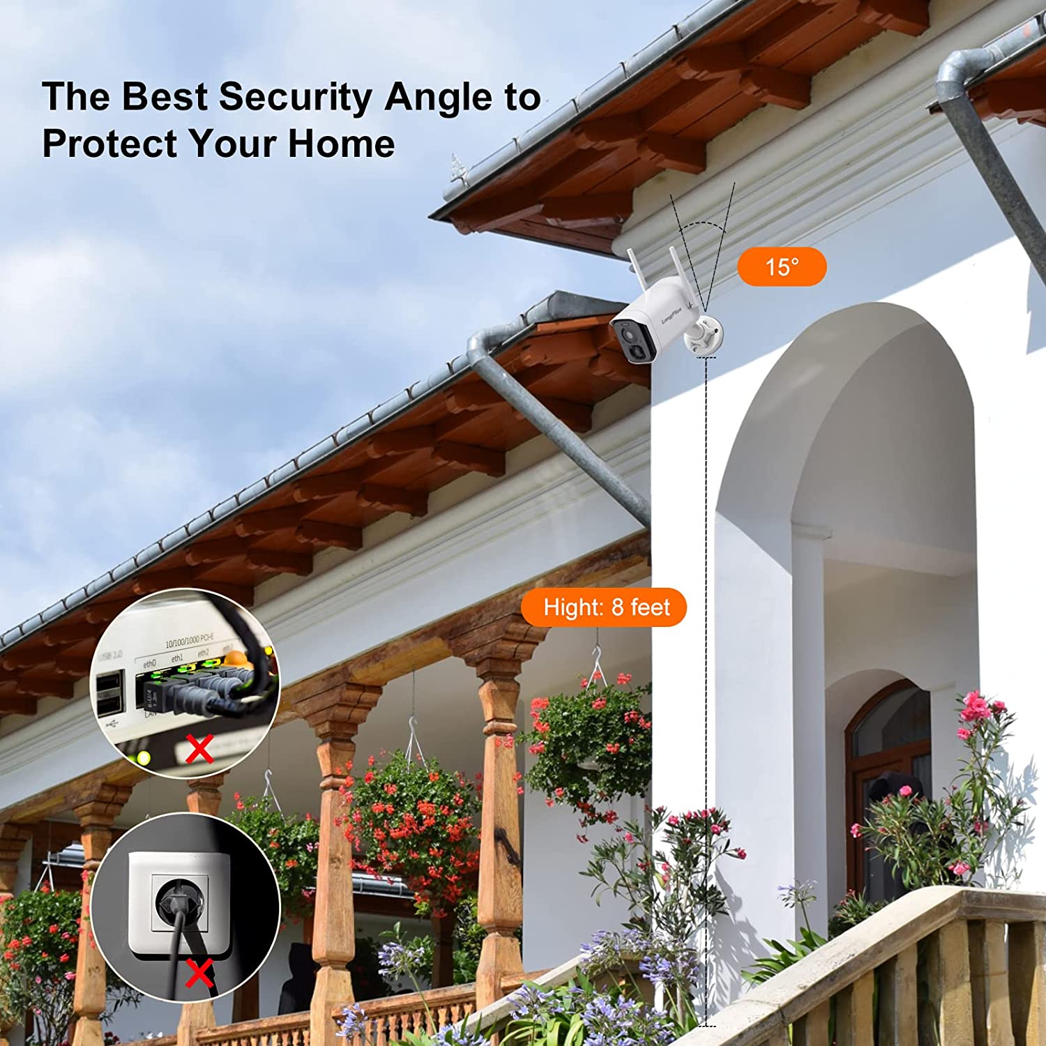 LongPlus X87 2K color night vision security camera for home security
