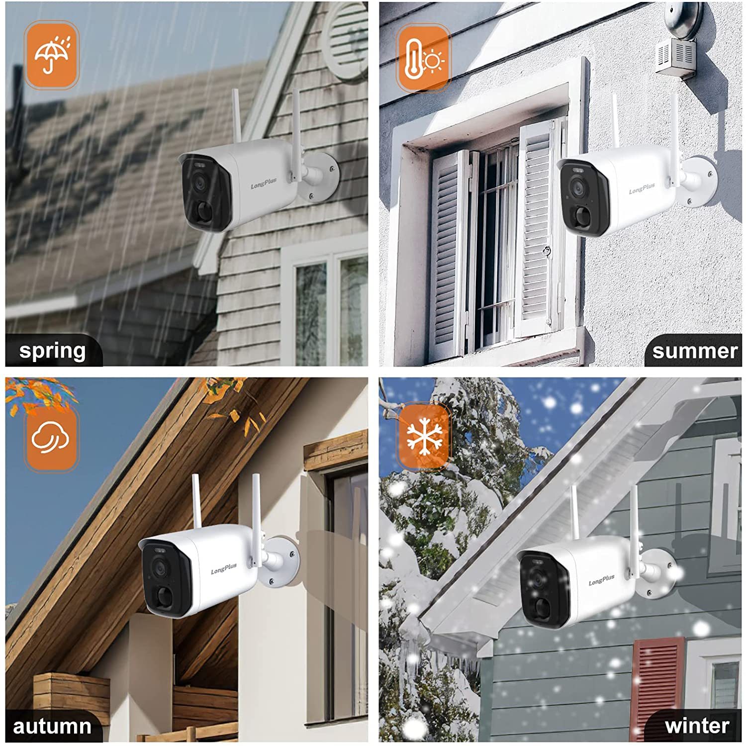 LongPlus X87 2K color night vision security camera provides all-weather protection.