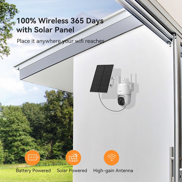 LongPlus X85-S Solar Powered Security Camera with 100% Wireless