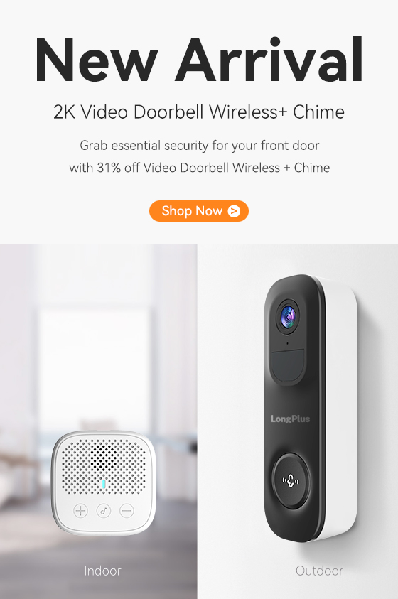 LongPlus 2K Wireless Video Doorbell with Chime