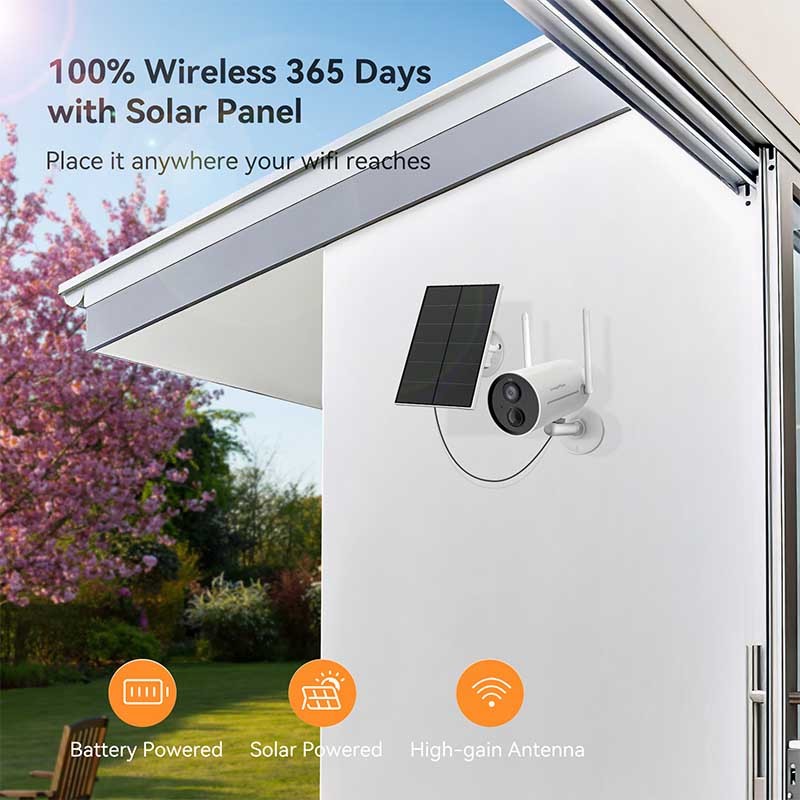 LongPlus X81-S solar wireless security camera for outdoor.
