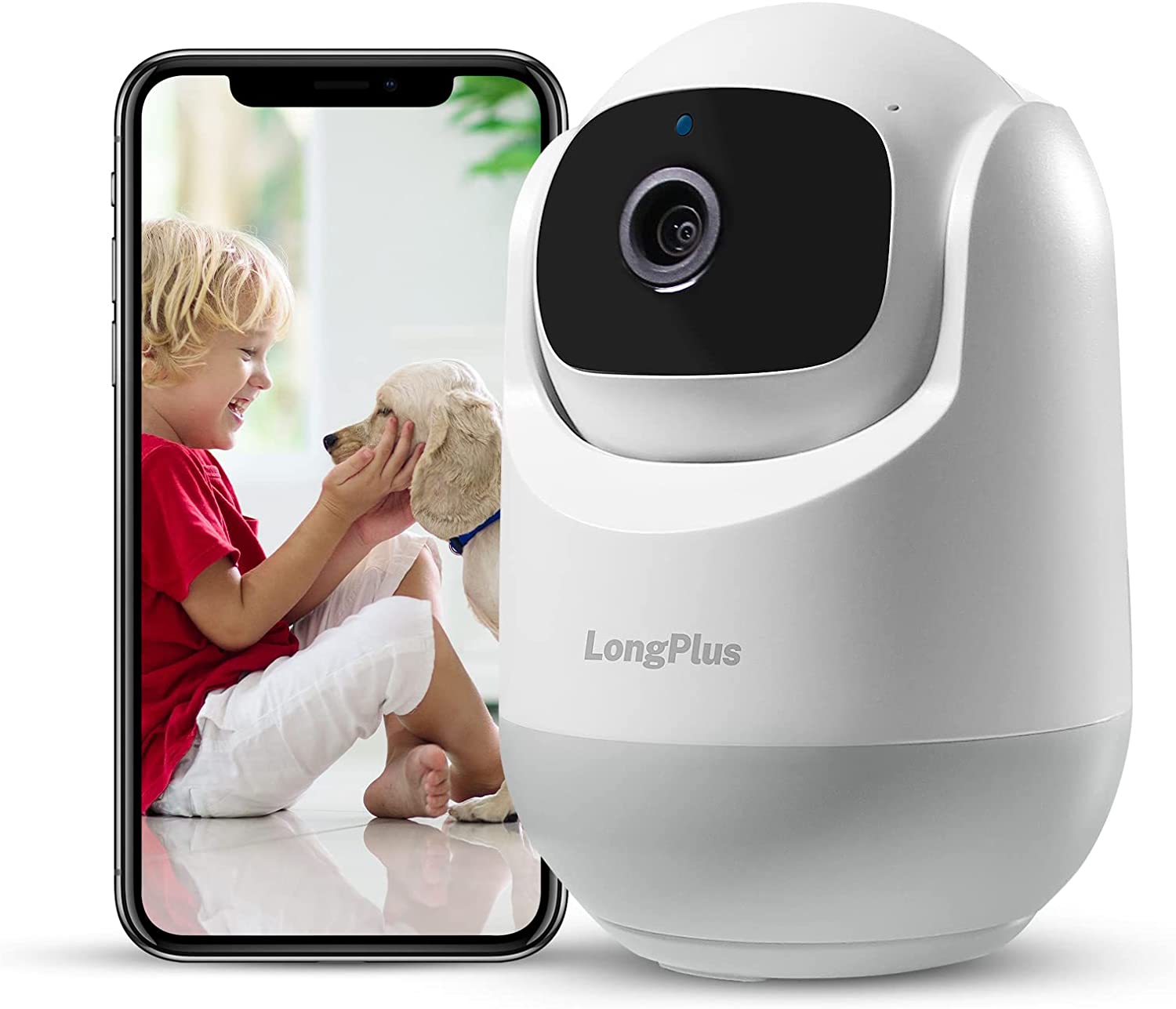 LongPlus Indoor Security Camera with Pan-Tilt