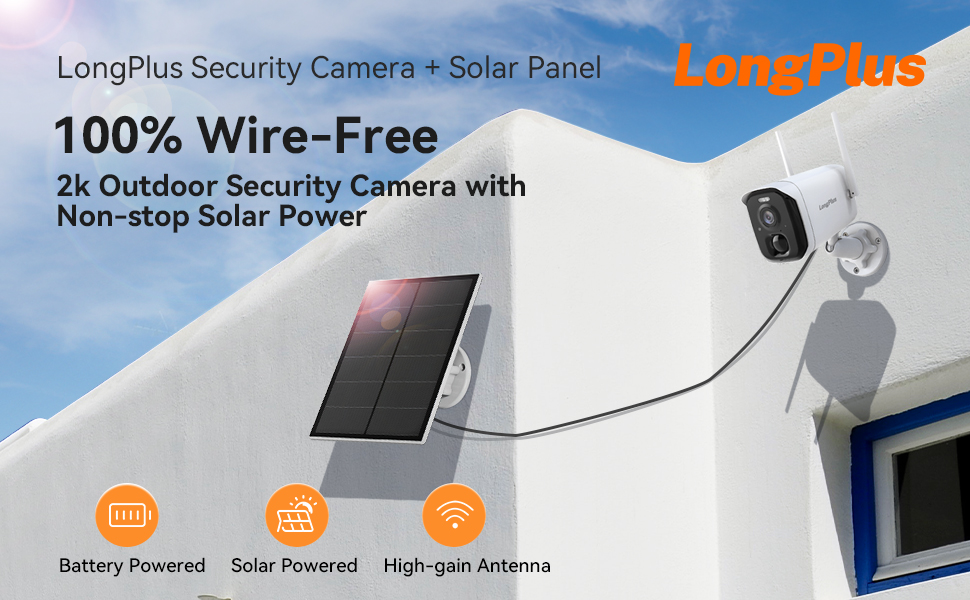 LongPlus X87-S Solar Panel Security Camera-1