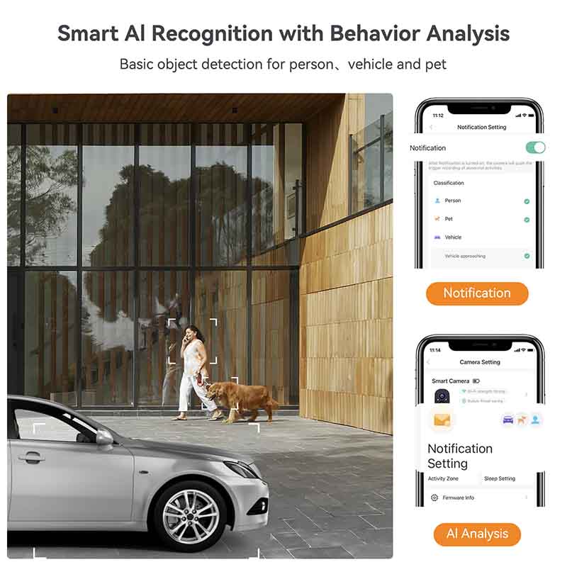 Get notified of motion detection from X87-S solar panel security camera in LongPlus app.