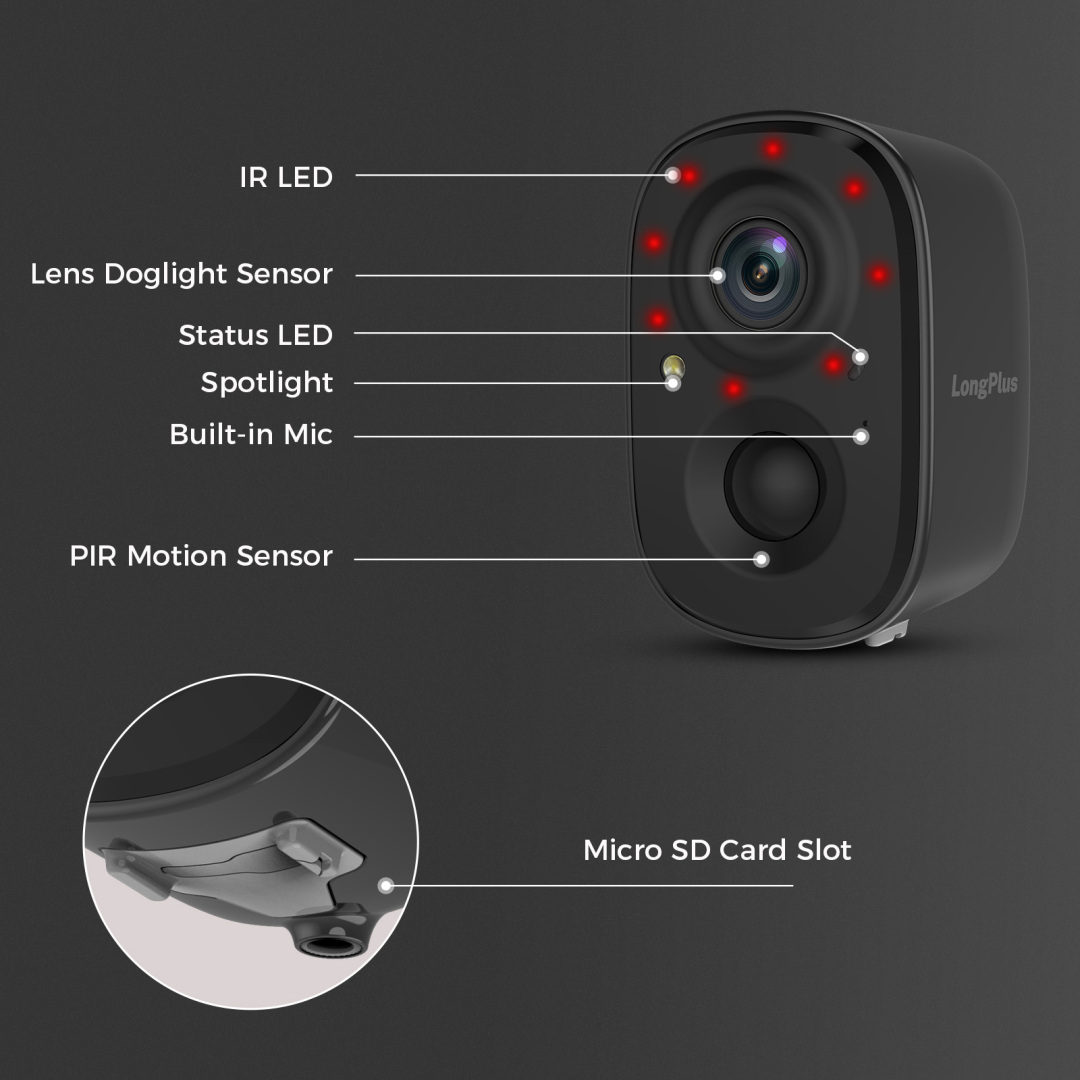 IP65 Waterproof Wireless Cameras For Home Security LongPlus