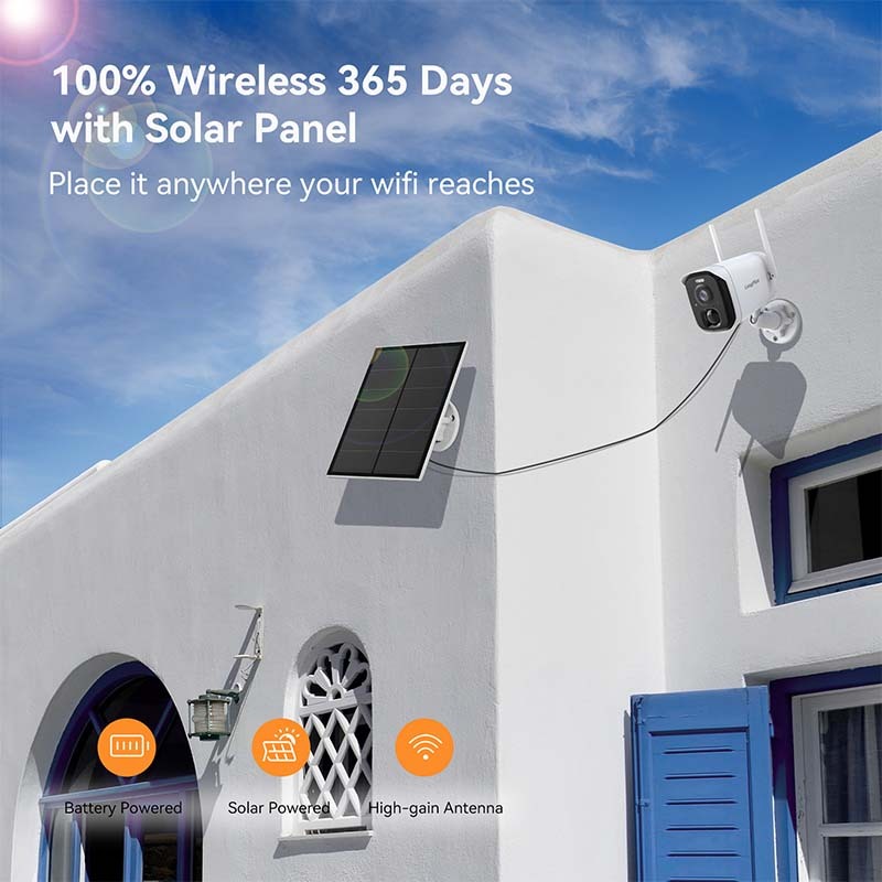 LongPlus X87-S Solar Panel Security Camera for Outdoor