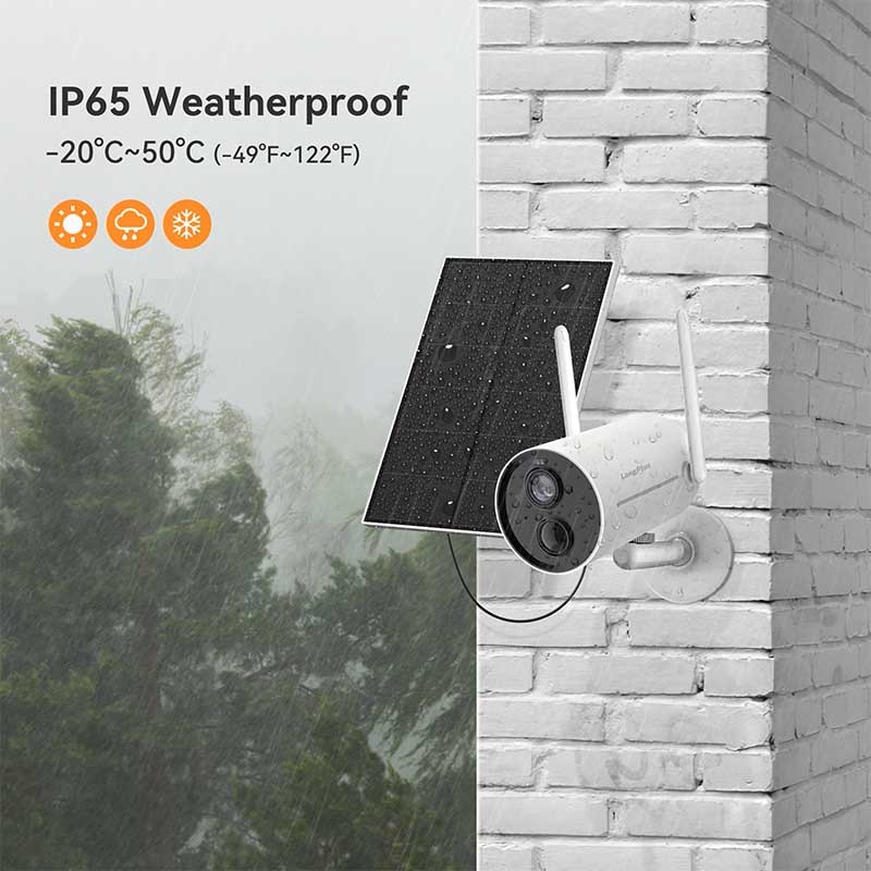 LongPlus X81-S solar wireless security camera with IP65 weatherproof.