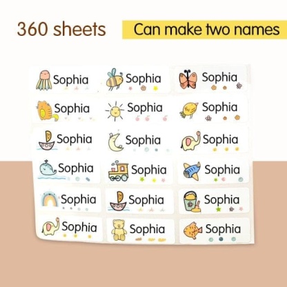 Name Tag Sticker Customize Stickers Waterproof Personalized Labels Children School Stationery Water Bottle Pencil dinosau-88900-图片alt01