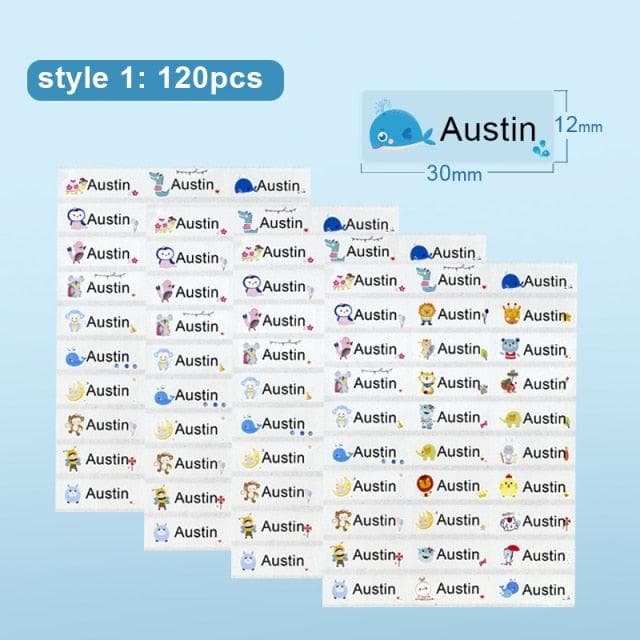 Name Tag Sticker Customize Stickers Waterproof Personalized Labels Children School Stationery Water Bottle Pencil dinosau-88900-图片alt01