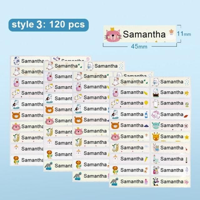 Name Tag Sticker Customize Stickers Waterproof Personalized Labels Children School Stationery Water Bottle Pencil dinosau-88900-图片alt01