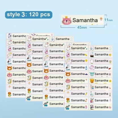 Name Tag Sticker Customize Stickers Waterproof Personalized Labels Children School Stationery Water Bottle Pencil dinosau-88900-图片alt01