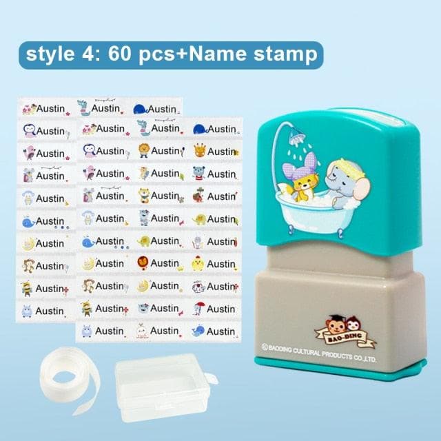 Name Tag Sticker Customize Stickers Waterproof Personalized Labels Children School Stationery Water Bottle Pencil dinosau-88900-图片alt01