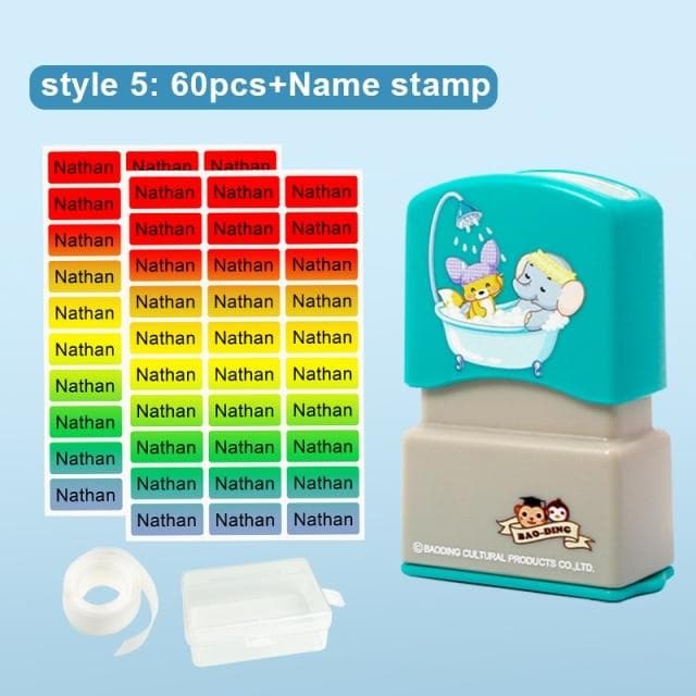Name Tag Sticker Customize Stickers Waterproof Personalized Labels Children School Stationery Water Bottle Pencil dinosau-88900-图片alt01