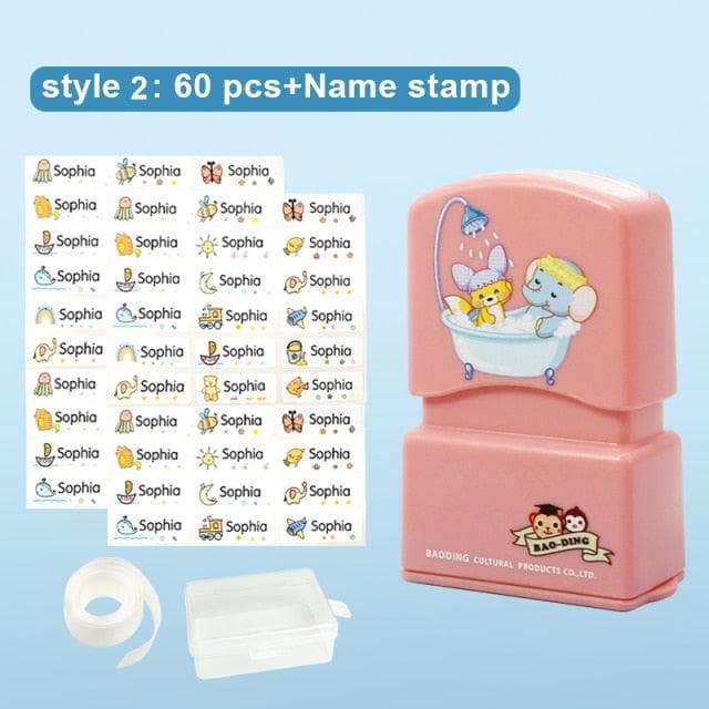 Children's Name Seal Custom Student's Name Stamp  Kindergarten Clothes Waterproof Name Sticker Will Not be Washed Off  Christmas-88900-图片alt01