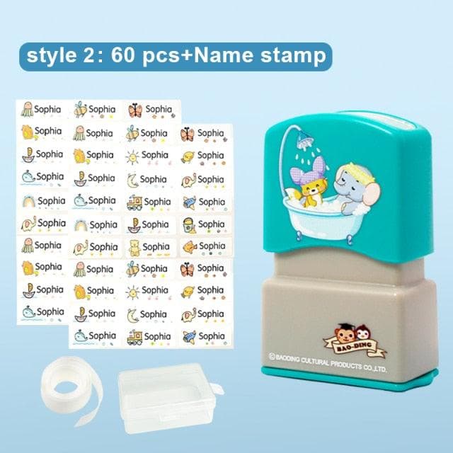 Children's Name Seal Custom Student's Name Stamp  Kindergarten Clothes Waterproof Name Sticker Will Not be Washed Off  Christmas-88900-图片alt01