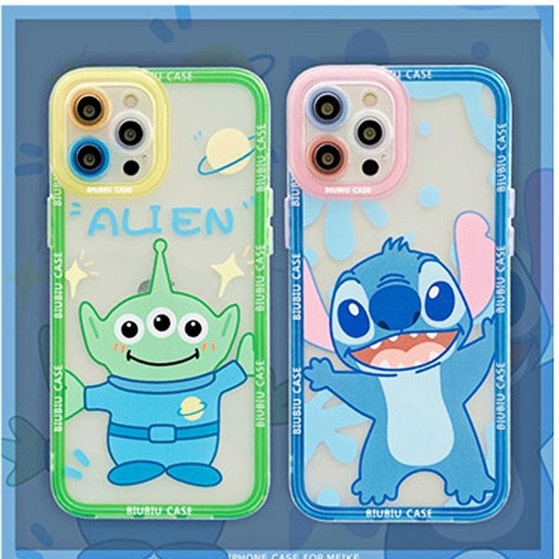 Transparent TPU Cute Disney Stitch Phone Case for iPhone 12 13 Pro Max 11 XS Max XR Colorful Lens Protective Cover Kawaii-88900-图片alt01