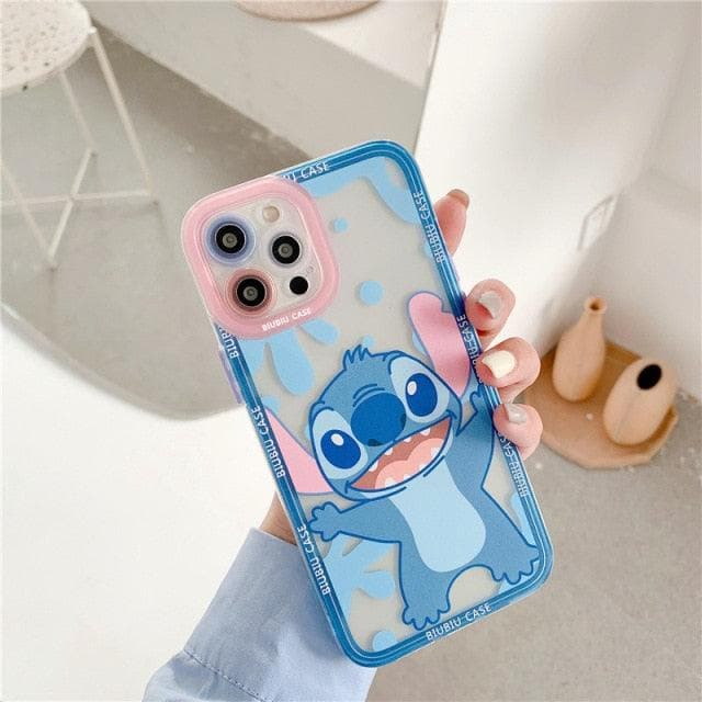 Transparent TPU Cute Disney Stitch Phone Case for iPhone 12 13 Pro Max 11 XS Max XR Colorful Lens Protective Cover Kawaii-88900-图片alt01