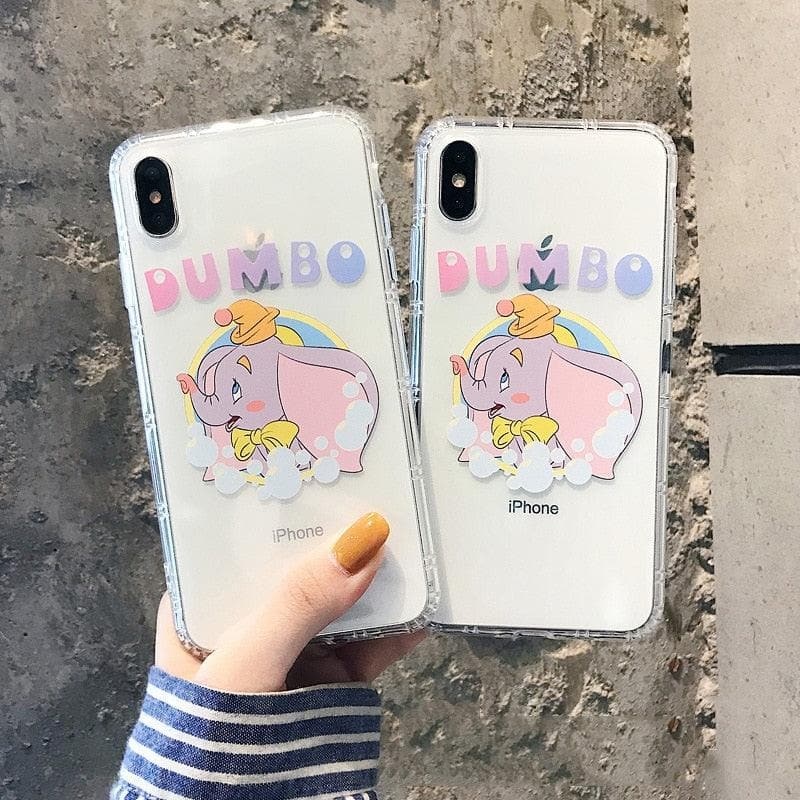 Disney Anime Kawaii Dumbo Phone Case For iPhone 11/12/13 Pro Max /7/8/SE /Xr /Xs Max Cute Elephant Transparent Smartphone Cover-88900-图片alt01