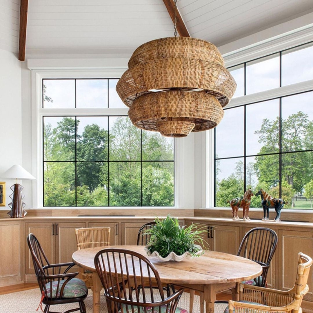 Bohemian Rattan Chandelier Creative Rattan Decorative Lamp-labpiecesign