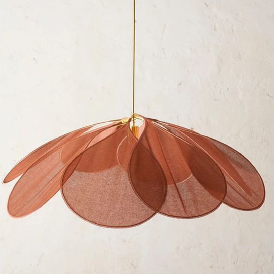 Japanese Floral Canvas Creative Fabric Petal Pendant Light-labpiecesign