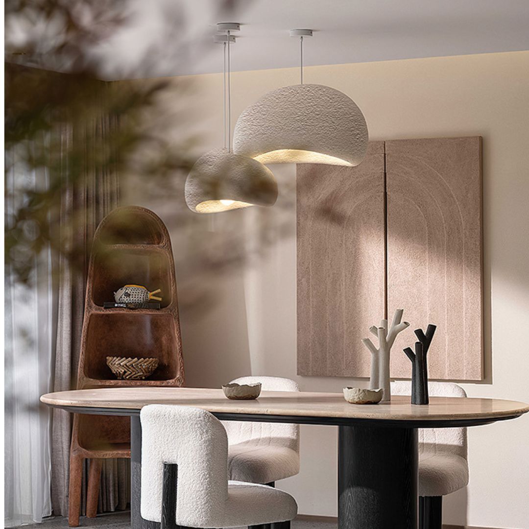 Wabi sabi Style Cream Color High Texture Resin Khmara Lamp-labpiecesign