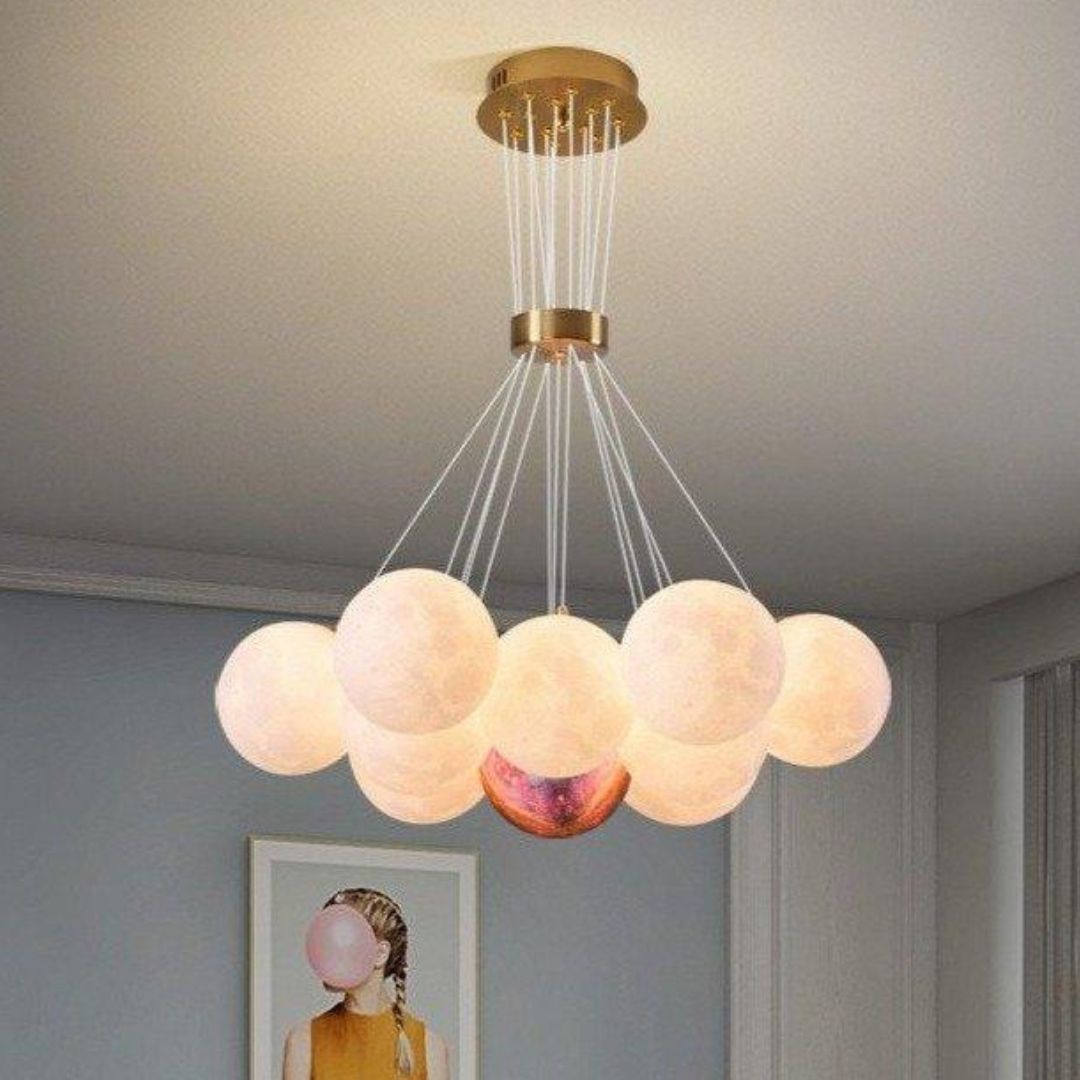 Moon Speckle Glass Lunar Indoor Pendant Light-labpiecesign